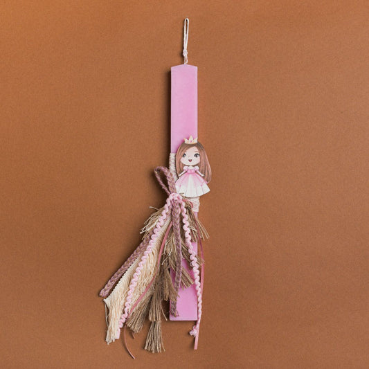 Λαμπάδα Ροζ 33εκ Πριγκίπισσα Κρόσσι σε Συσκευασία Δώρου