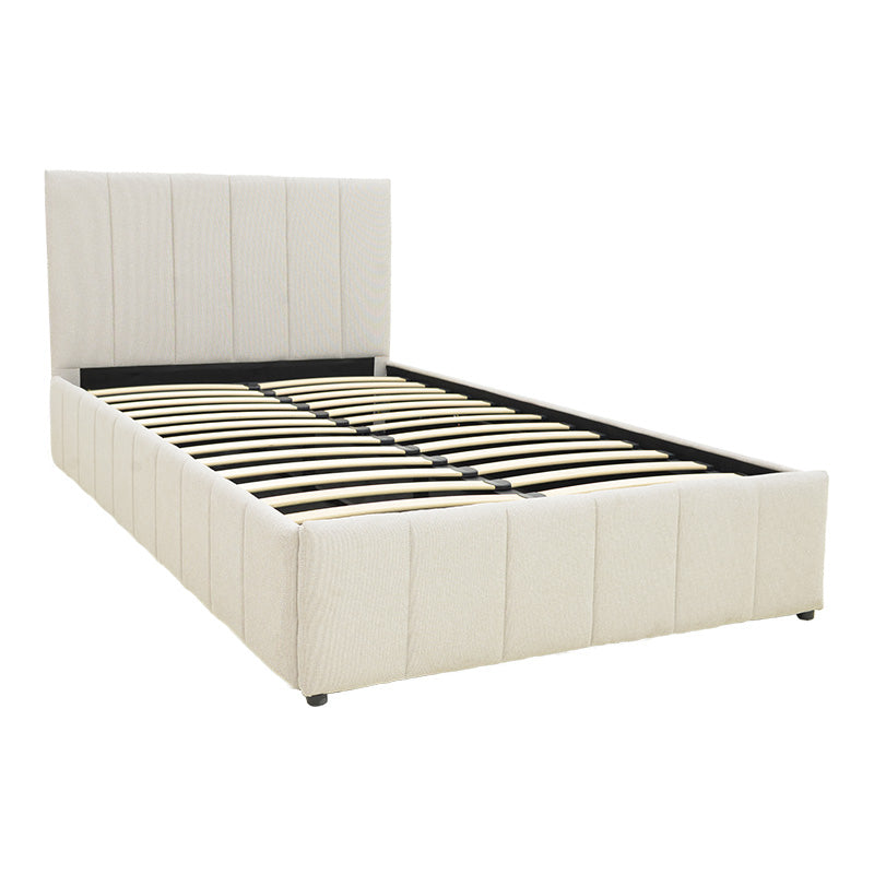 Κρεβάτι Snuggle με Αποθηκευτικό Χώρο Ύφασμα Μπεζ 120x200εκ