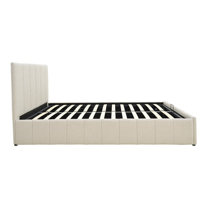 Κρεβάτι Snuggle με Αποθηκευτικό Χώρο Ύφασμα Μπεζ 120x200εκ