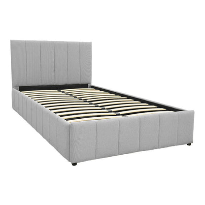 Κρεβάτι Snuggle με Αποθηκευτικό Χώρο Ύφασμα Γκρι 120x200εκ