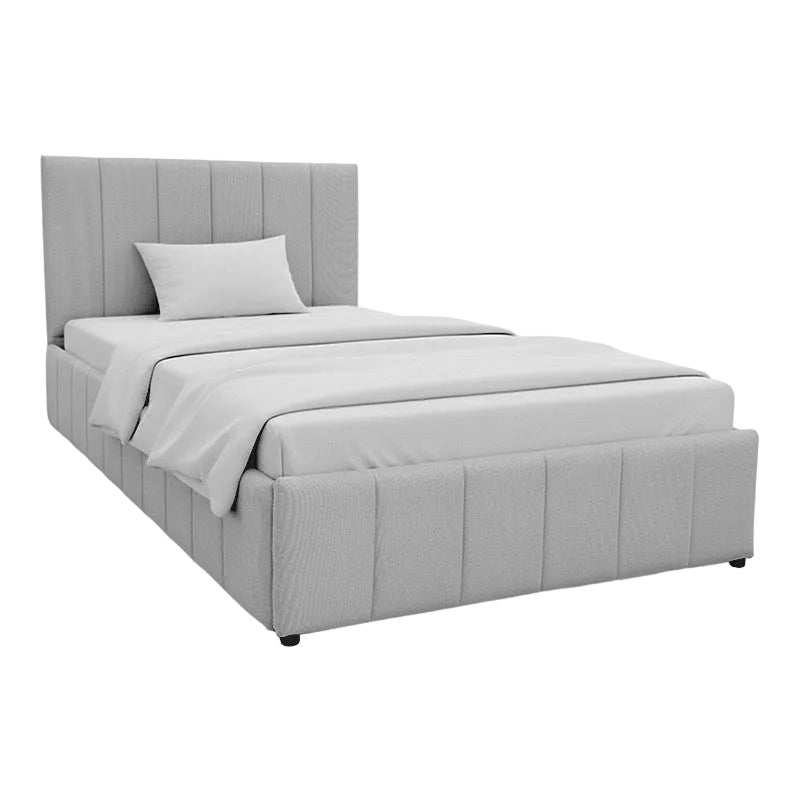 Κρεβάτι Snuggle με Αποθηκευτικό Χώρο Ύφασμα Γκρι 120x200εκ