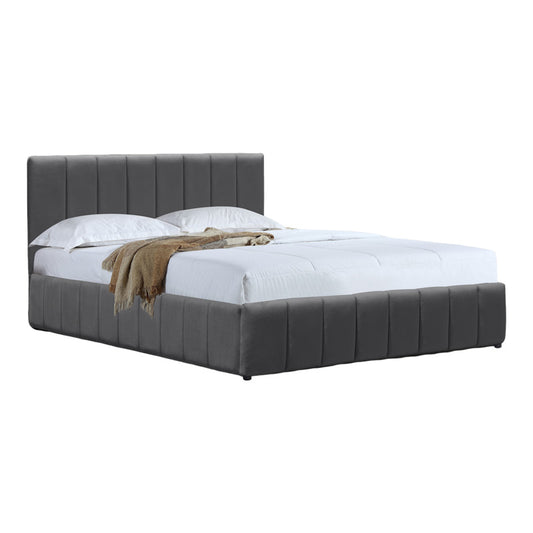 Κρεβάτι Snuggle με Αποθηκευτικό Χώρο Βελούδο Ανθρακί 160x200εκ