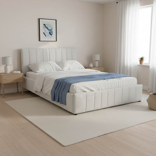 Κρεβάτι Snuggle με Αποθηκευτικό Χώρο Ύφασμα Γκρι 160x200εκ