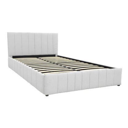 Κρεβάτι Snuggle με Αποθηκευτικό Χώρο Ύφασμα Γκρι 160x200εκ