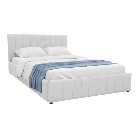 Κρεβάτι Snuggle με Αποθηκευτικό Χώρο Ύφασμα Γκρι 160x200εκ