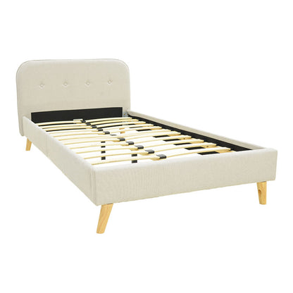 Κρεβάτι Lumilux Ύφασμα σε Μπεζ Απόχρωση 100x200εκ