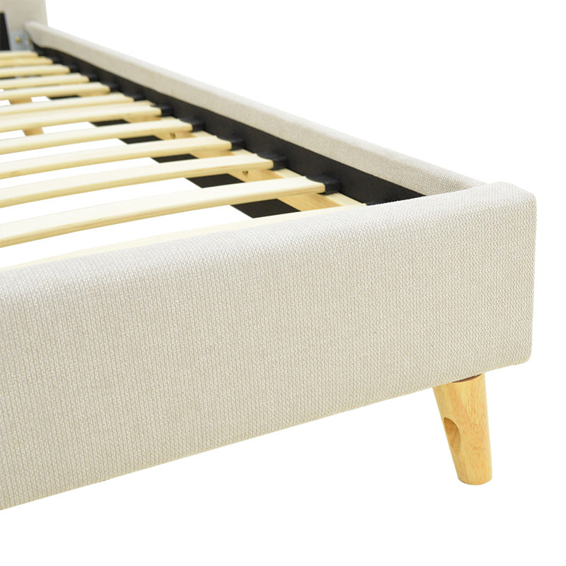 Κρεβάτι Lumilux Ύφασμα σε Μπεζ Απόχρωση 100x200εκ