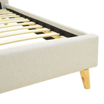 Κρεβάτι Lumilux Ύφασμα σε Μπεζ Απόχρωση 100x200εκ