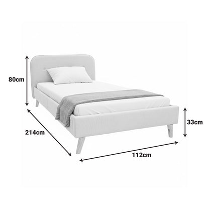 Κρεβάτι Lumilux Ύφασμα σε Μπεζ Απόχρωση 100x200εκ