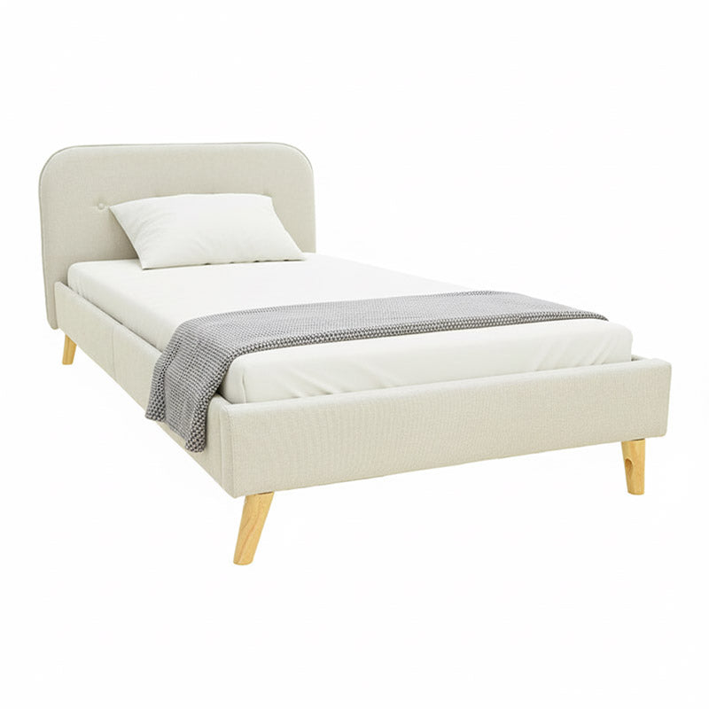 Κρεβάτι Lumilux Ύφασμα σε Μπεζ Απόχρωση 100x200εκ