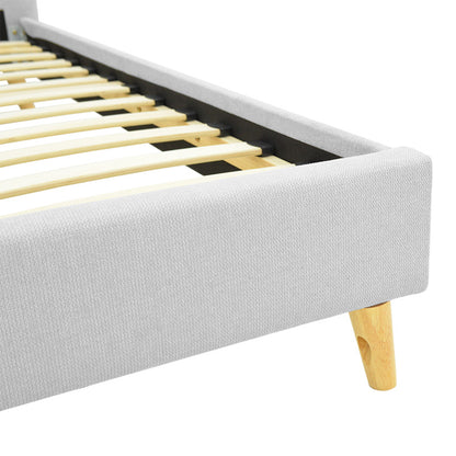 Κρεβάτι Lumilux Ύφασμα σε Γκρι Απόχρωση 100x200εκ