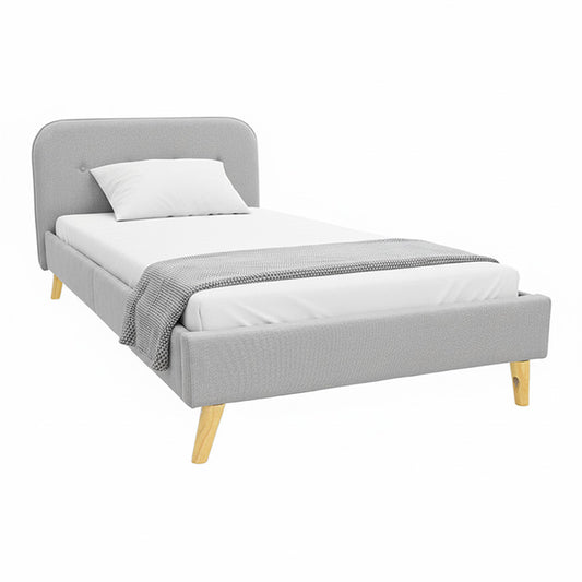 Κρεβάτι Lumilux Ύφασμα σε Γκρι Απόχρωση 100x200εκ