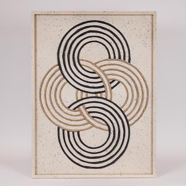 ΠΙΝΑΚΑΣ ΚΑΜΒΑΣ ΑΝΑΓΛΥΦΟΣ ΚΥΚΛΟΙ ΛΕΥΚΟΣ - ΜΠΕΖ - ΜΑΥΡΟΣ 60x3x80