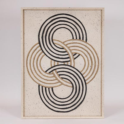 ΠΙΝΑΚΑΣ ΚΑΜΒΑΣ ΑΝΑΓΛΥΦΟΣ ΚΥΚΛΟΙ ΛΕΥΚΟΣ - ΜΠΕΖ - ΜΑΥΡΟΣ 60x3x80