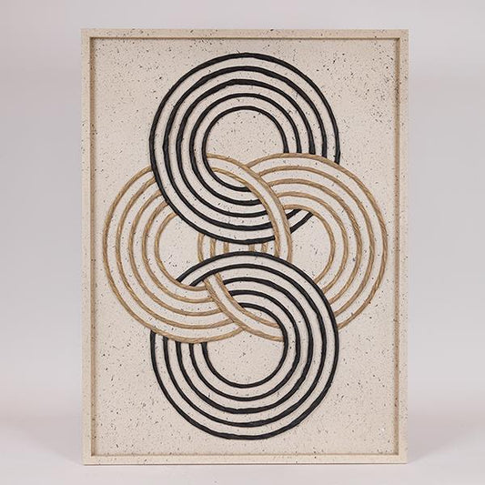 ΠΙΝΑΚΑΣ ΚΑΜΒΑΣ ΑΝΑΓΛΥΦΟΣ ΚΥΚΛΟΙ ΛΕΥΚΟΣ - ΜΠΕΖ - ΜΑΥΡΟΣ 60x3x80