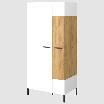 Δίφυλλη Ντουλάπα Santes Χρυσό Δρυς-Λευκό 90x60x197.5