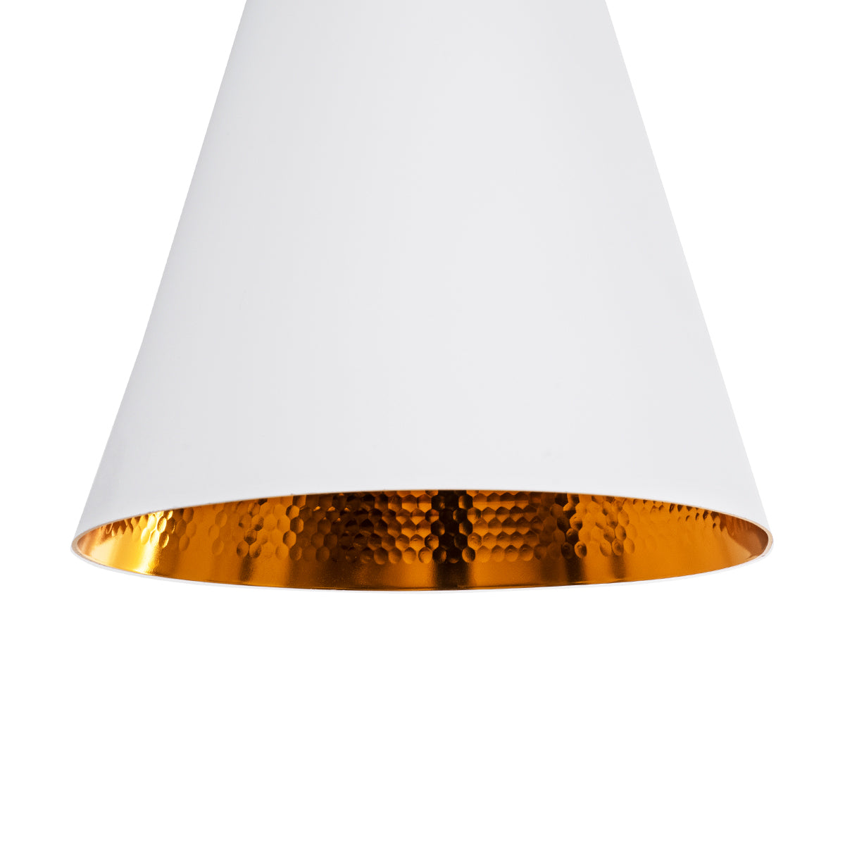 SHANGHAI 01026-C Μοντέρνο Κρεμαστό Φωτιστικό Οροφής με Ντουί 1 x E27 AC 220-240V IP20 - Λευκό & Χρυσό - Μ19 x Π19 x Υ38