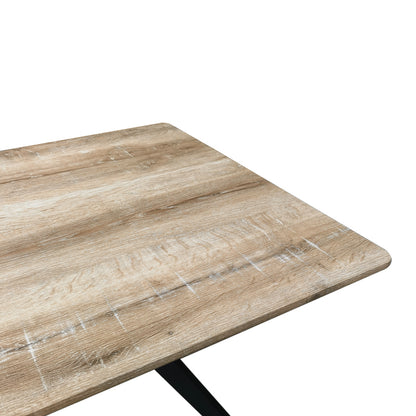 Τραπέζι Ezali Sonoma MDF με Μαύρα Μεταλλικά Πόδια 140x80x75