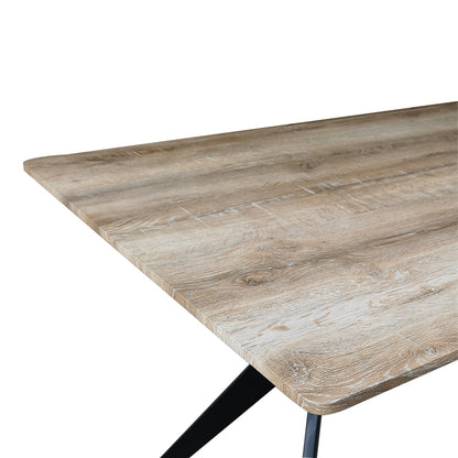 Τραπέζι Ezali Sonoma MDF με Μαύρα Μεταλλικά Πόδια 160x90x75