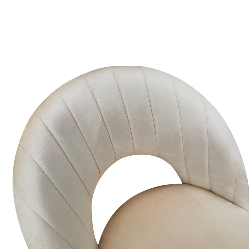 Καρέκλα Lovingo Βελούδο Μπεζ με Μεταλλικά Πόδια σε Φυσική Απόχρωση 50x47x85.5