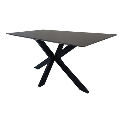 Bethan Sintered Stone-Metal Dining Table Black Marble-Black 160x80x75