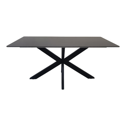 Bethan Sintered Stone-Metal Dining Table Black Marble-Black 160x80x75