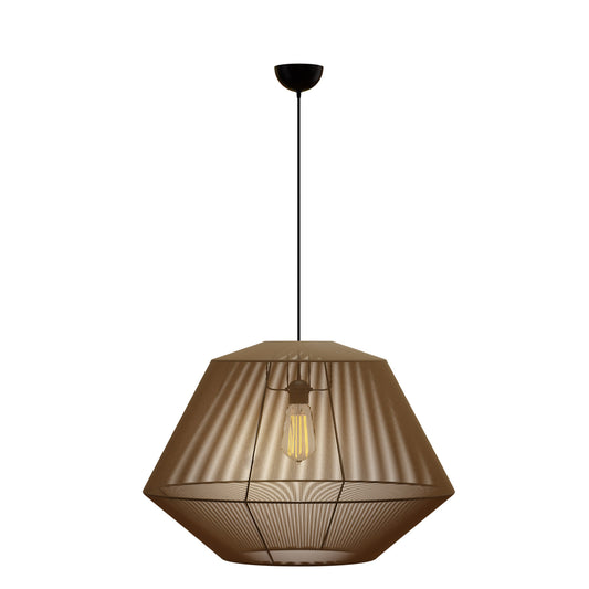 Κρεμαστό Μονόφωτο Φωτιστικό Καφέ Ε27 Φ40x130