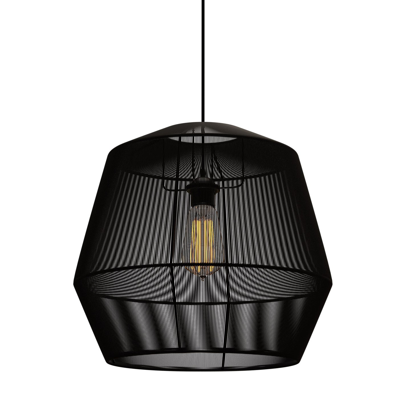 Κρεμαστό Μονόφωτο Φωτιστικό Μάυρο Ε27 Φ39x120