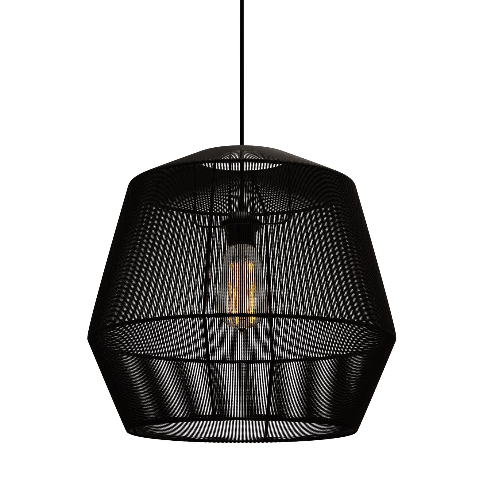 Κρεμαστό Μονόφωτο Φωτιστικό Μάυρο Ε27 Φ39x120