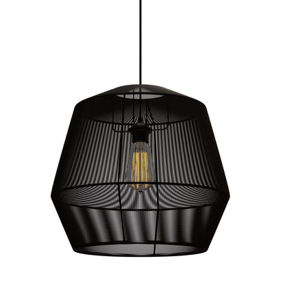 Κρεμαστό Μονόφωτο Φωτιστικό Μάυρο Ε27 Φ39x120