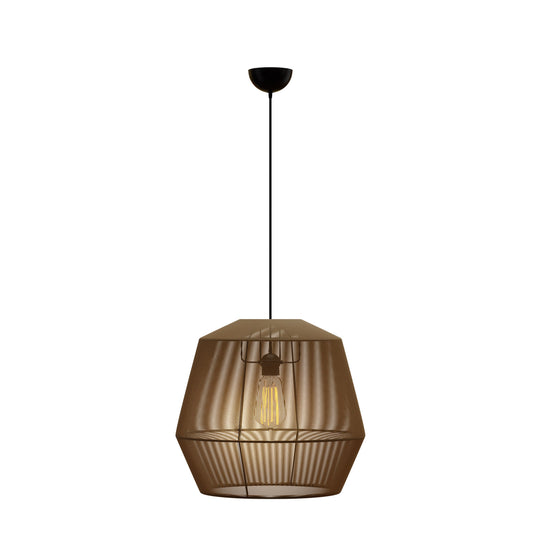 Κρεμαστό Μονόφωτο Φωτιστικό Καφέ Ε27 Φ39x120