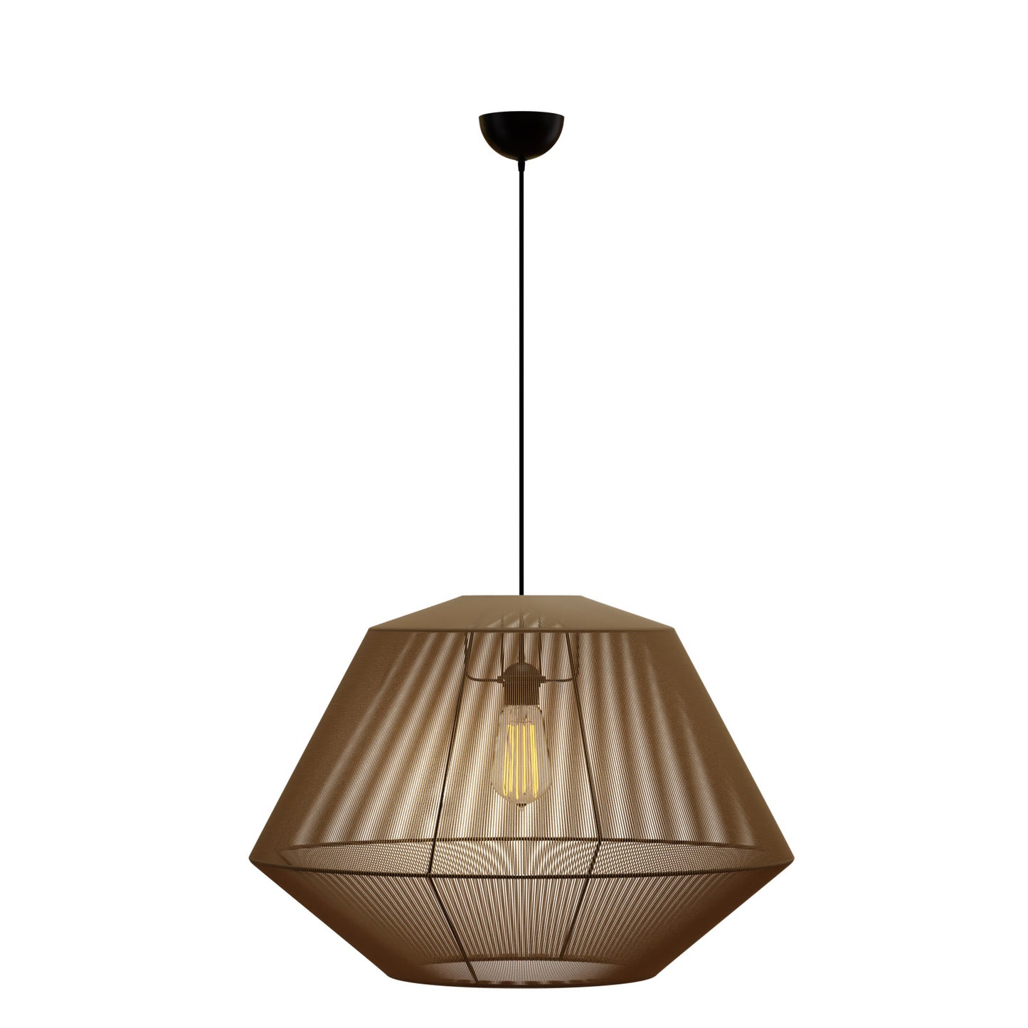 Κρεμαστό Μονόφωτο Φωτιστικό Καφέ Ε27 Φ60x120