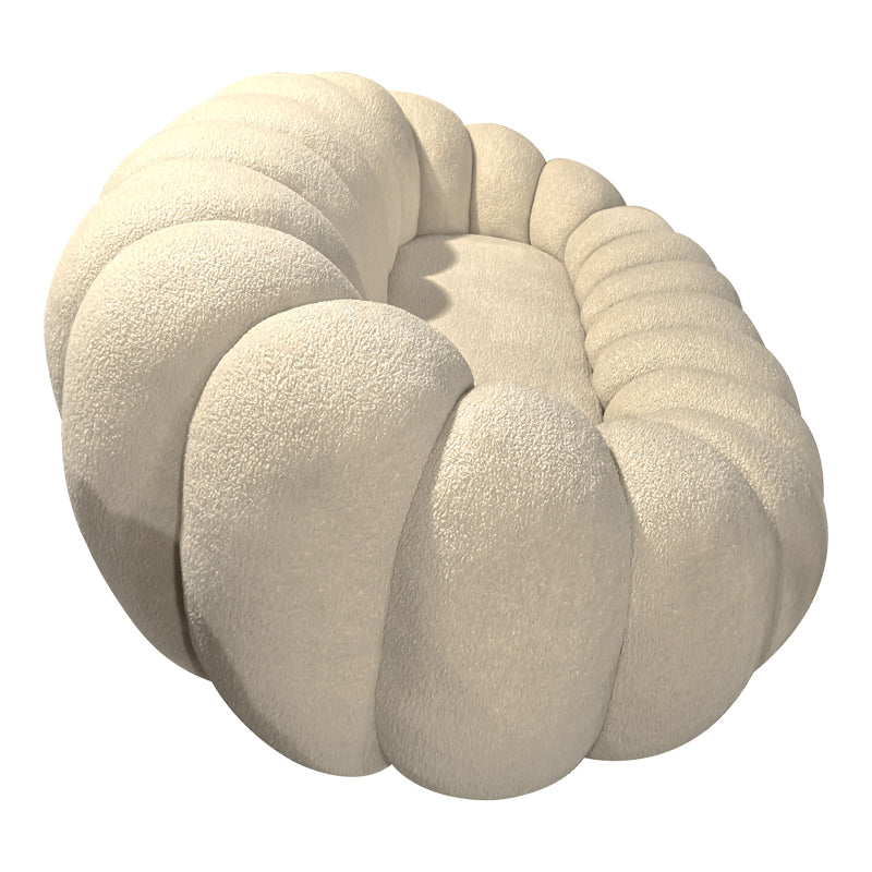 Καναπές Embrace Μπουκλέ Ύφασμα σε Μπεζ Απόχρωση 180x105x65