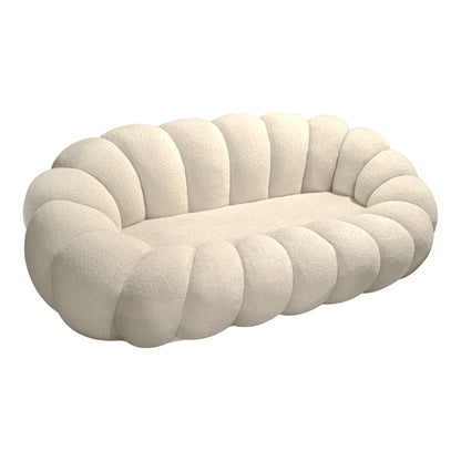 Καναπές Embrace Μπουκλέ Ύφασμα σε Μπεζ Απόχρωση 180x105x65
