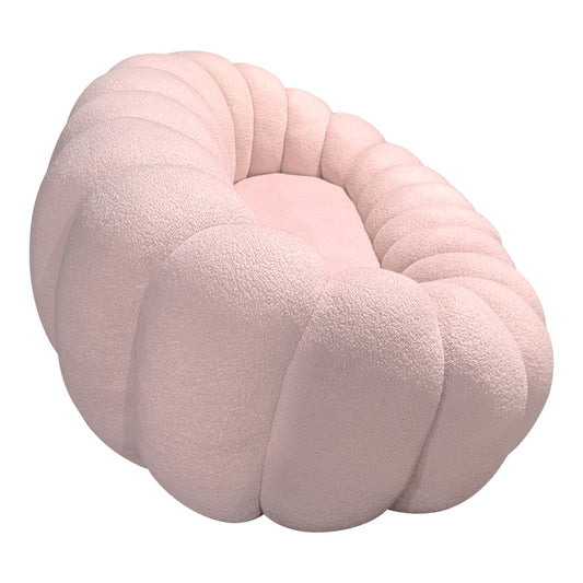 Καναπές Embrace Μπουκλέ Ύφασμα σε Ροζ Απόχρωση 180x105x65