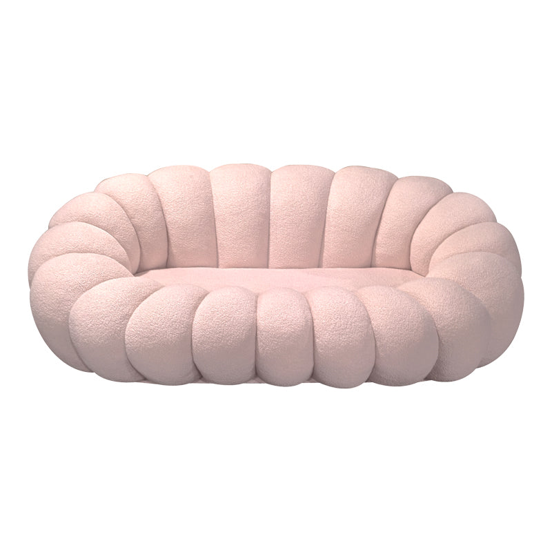 Καναπές Embrace Μπουκλέ Ύφασμα σε Ροζ Απόχρωση 180x105x65