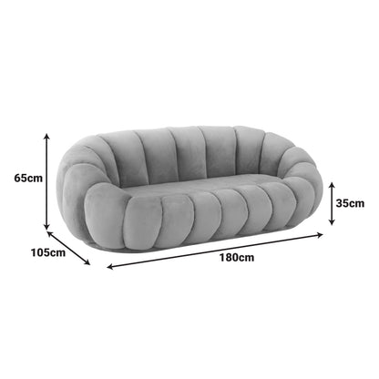 Καναπές Embrace Μπουκλέ Ύφασμα σε Ροζ Απόχρωση 180x105x65