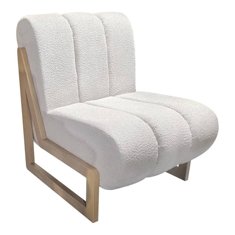 Πολυθρόνα Cocoon Ύφασμα σε Λευκή - Πόδια σε Φυσική Απόχρωση 65x75x77