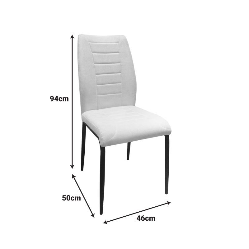 Chair Wedena Fabric Anthracite-Black Metal Legs 46x50x94