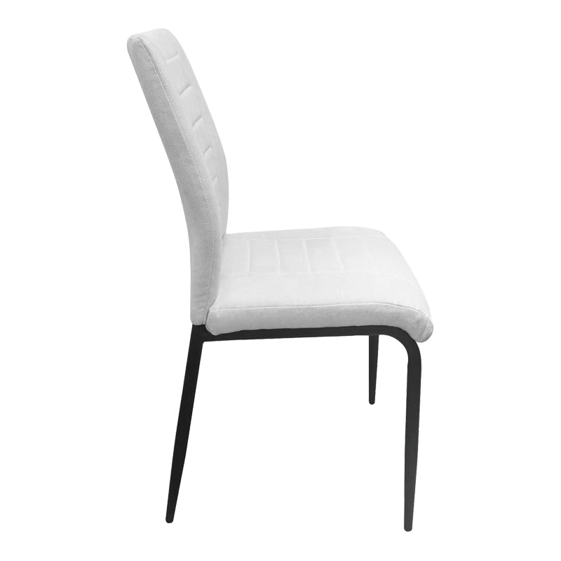 Chair Wedena Fabric Beige-Black Metal Legs 46x50x94