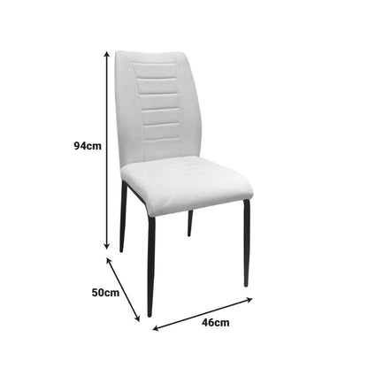 Chair Wedena Fabric Beige-Black Metal Legs 46x50x94