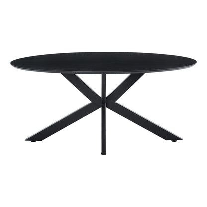 Makrey Black MDF Table - Metal Legs 160x90x75