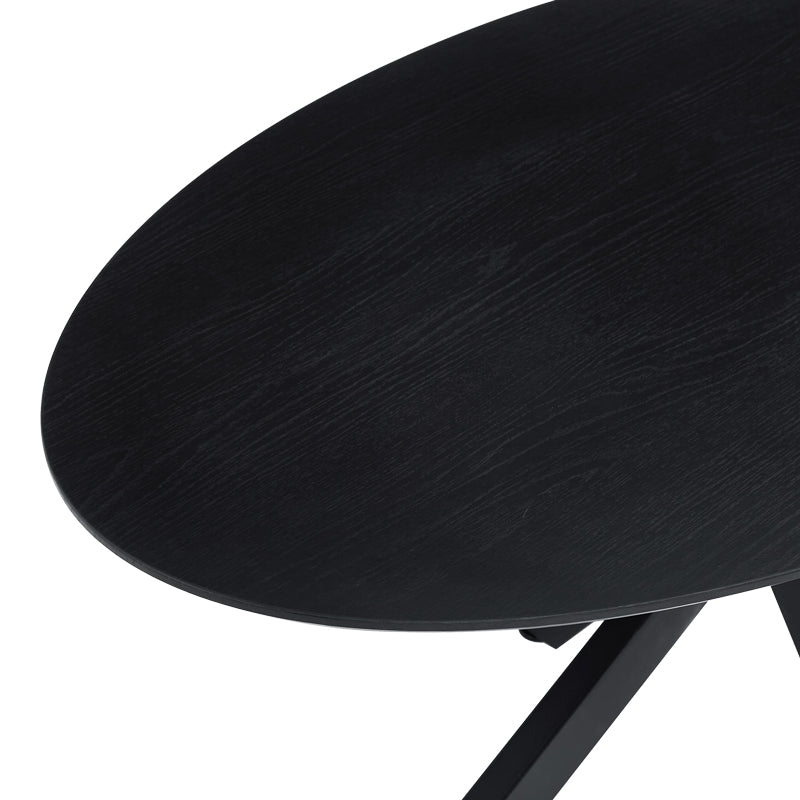 Makrey Black MDF Table - Metal Legs 160x90x75