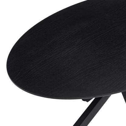Makrey Black MDF Table - Metal Legs 160x90x75
