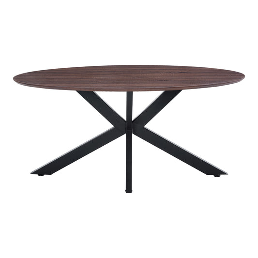 Τραπέζι Makrey Καρυδί MDF - Μαύρα Μεταλλικά Πόδια 160x90x75
