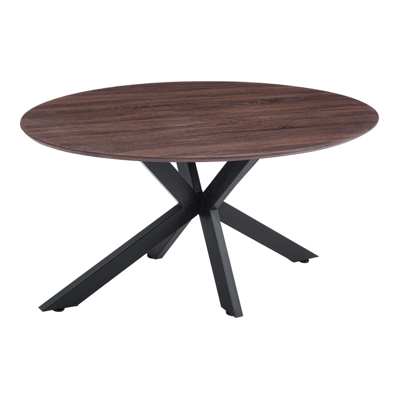 Makrey Walnut MDF Table - Black Metal Legs 160x90x75