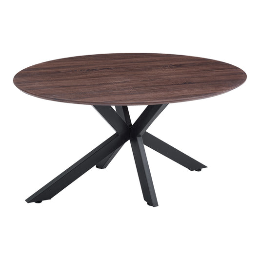 Τραπέζι Makrey Καρυδί MDF - Μαύρα Μεταλλικά Πόδια 160x90x75