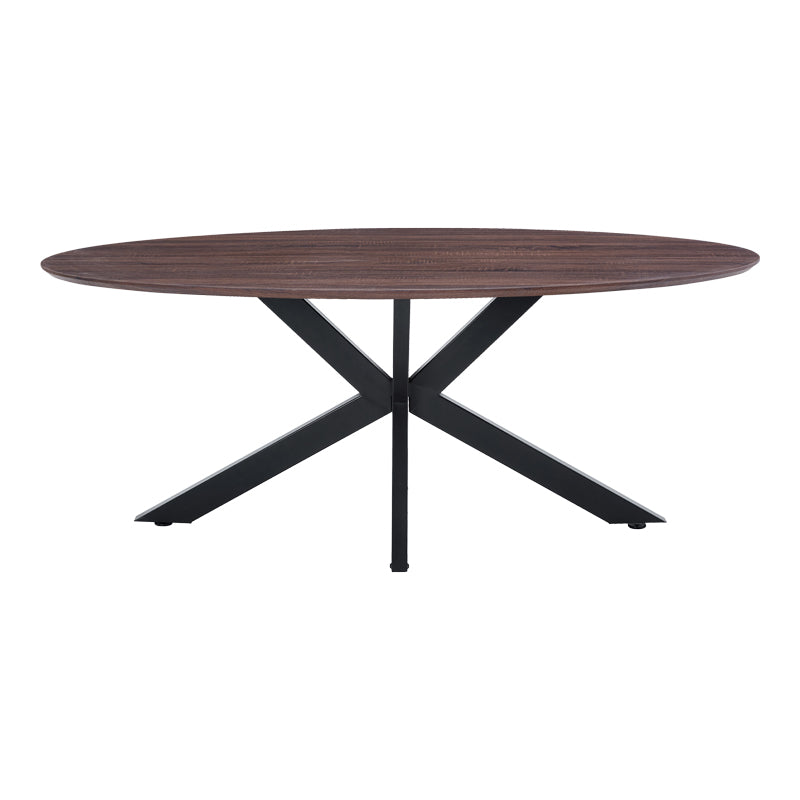 Table Makrey Walnut MDF - Black Metal Legs 180x90x75