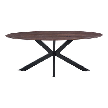 Table Makrey Walnut MDF - Black Metal Legs 180x90x75