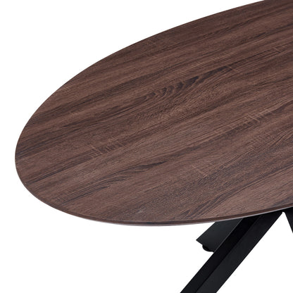 Table Makrey Walnut MDF - Black Metal Legs 180x90x75